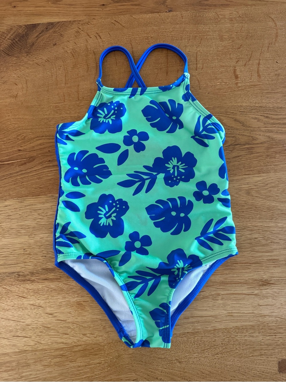 Cat & Jack Blue Floral One-Piece Swimsuit